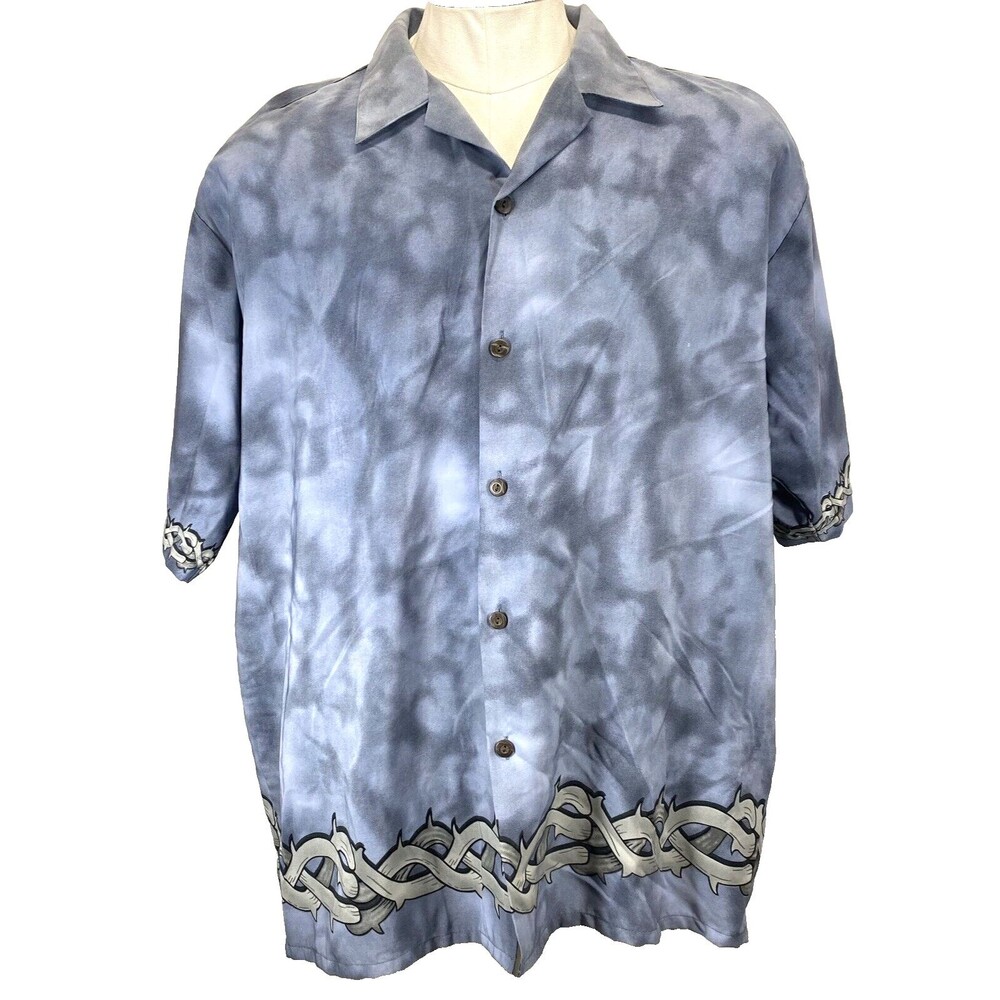 Pineapple Connection Mens Hawaiian Shirt XL 'Thorn Vines' Short Sleeve Button Up